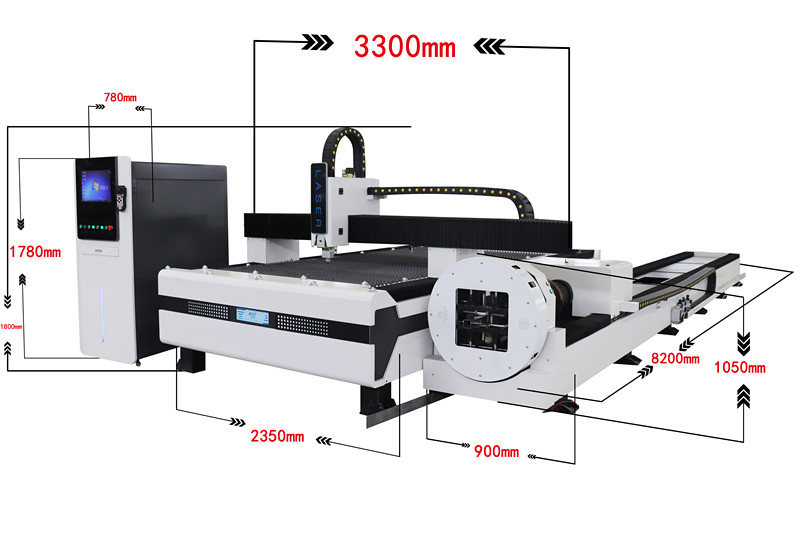 Rotacijski Cnc laserski rezač ploča za metalne cijevi 2000w stroj za lasersko rezanje vlakana